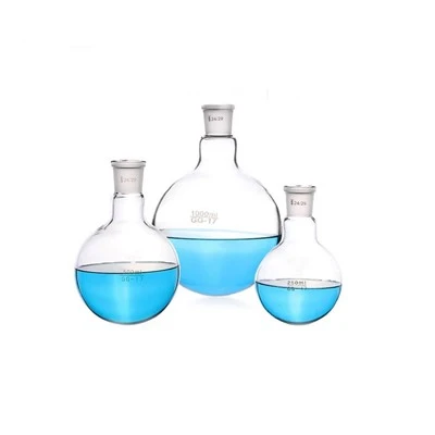 Лабораторна стъклария 250 ml 500 ml колба с кръгло дъно Колба за варене с късо гърло
